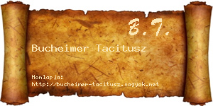 Bucheimer Tacitusz névjegykártya